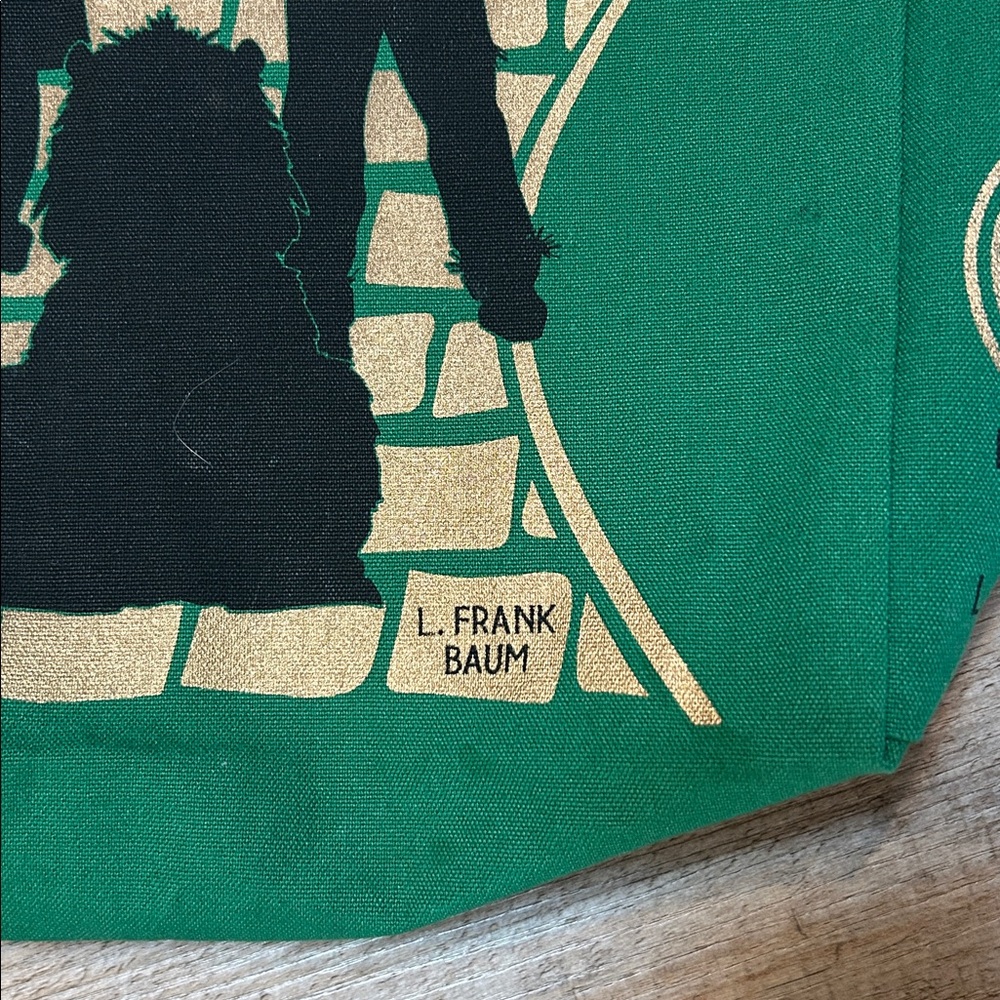 Barnes & Noble Canvas Tote Bag Green & Gold The wonderful Wizard of Oz -large - Picture 5 of 6